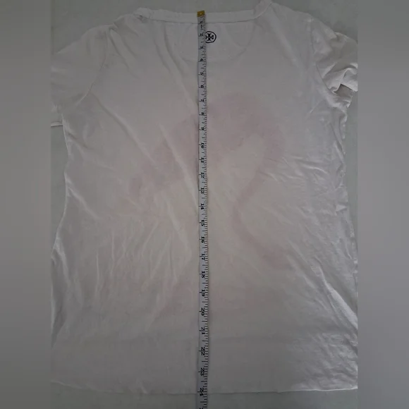 Tory Burch/ 100% Cotton/ Cream Tee with Coral Flamingo Graphic/ Size US M - Picture 9 of 10